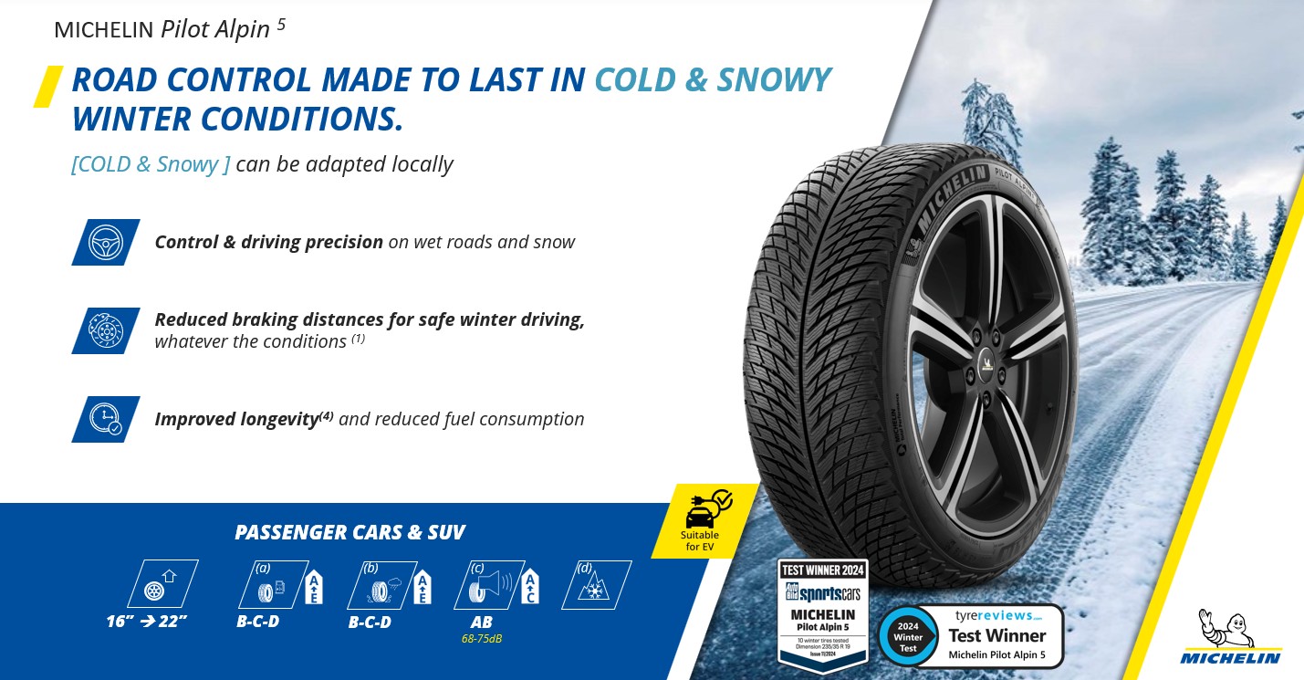 Michelin Pilot Alpin 5 padangos ypatybės